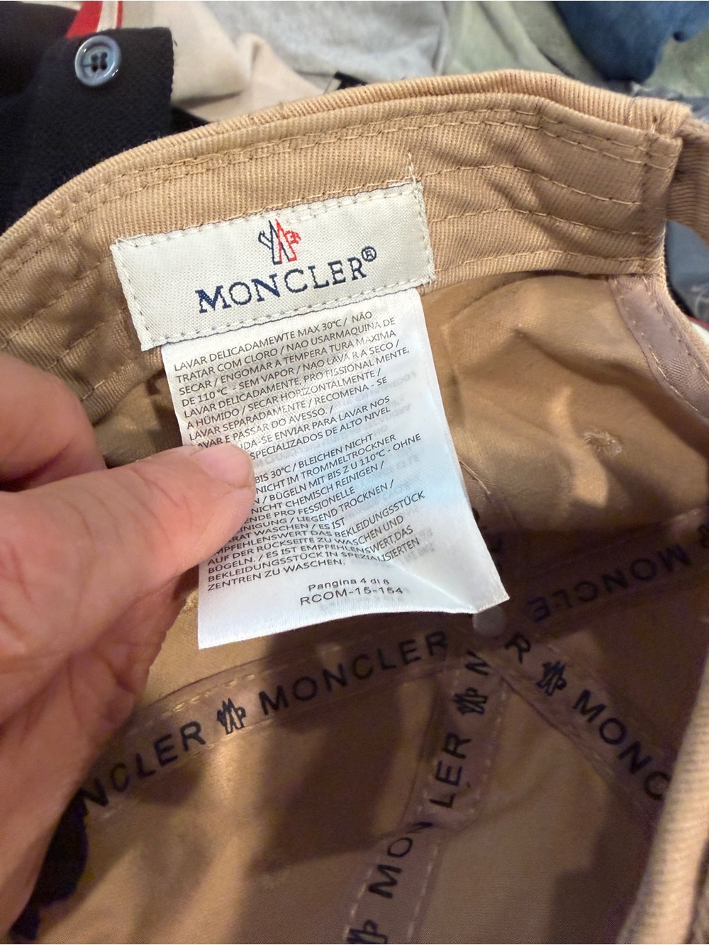 Moncler Tan Embroidered Logo Baseball Cap - Picture 5 of 9